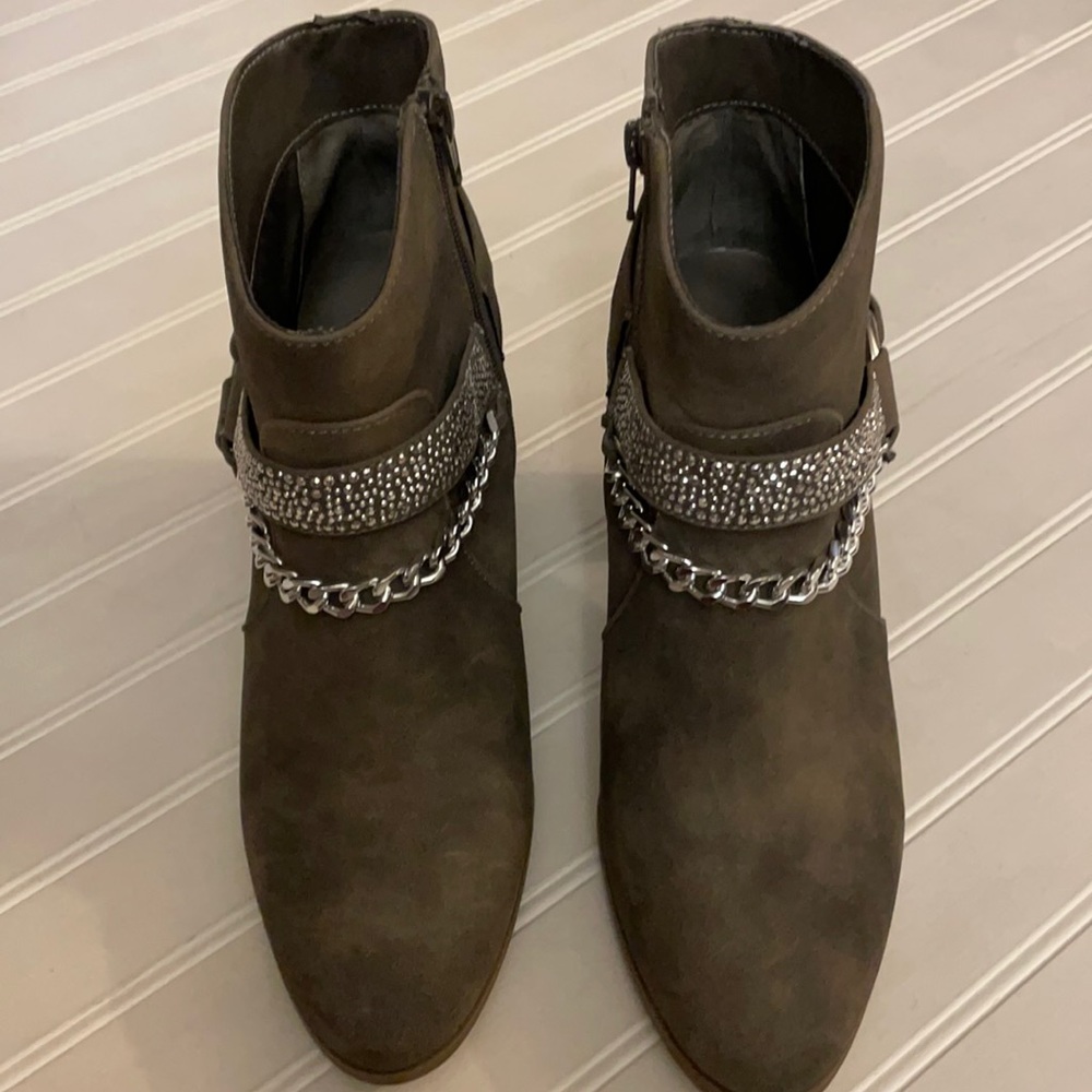 Jennifer Lopez Khaki Bling Booties